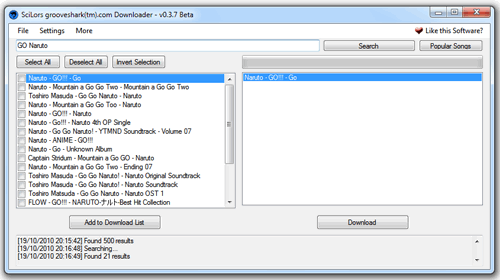 Programa para descargar canciones de Grooveshark